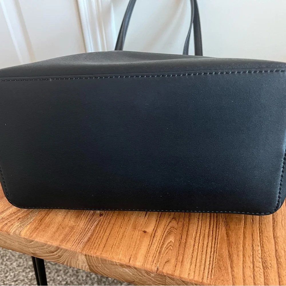 kate spade Black Kaci Tote with Pink Interior and Floral Clasp - Picture 5 of 8